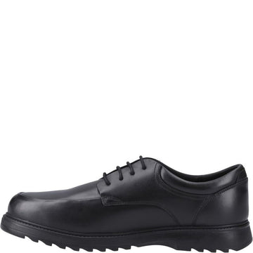 Boys Hush Puppies Romeo Black Senior School Shoes - Black
