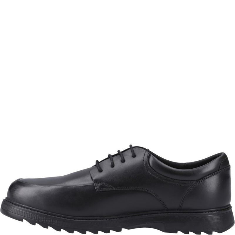 Boys Hush Puppies Romeo Black Senior School Shoes - Black