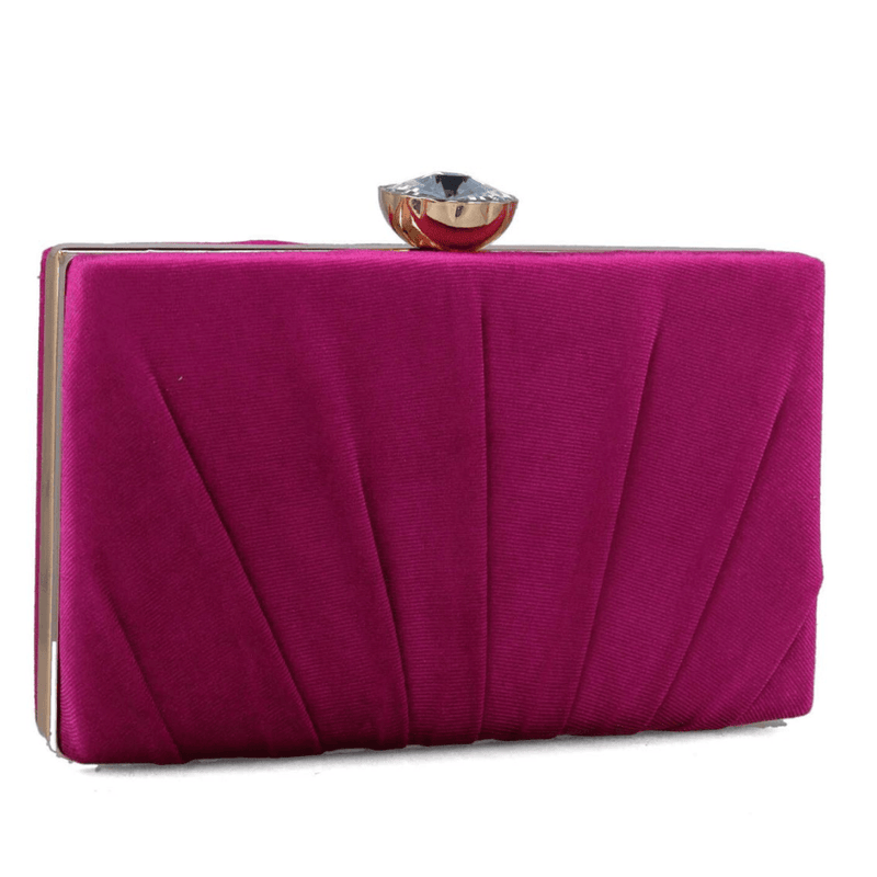 Womens Menbur 85755 Velvet Diamond Clasp Clutchbag - Bordo