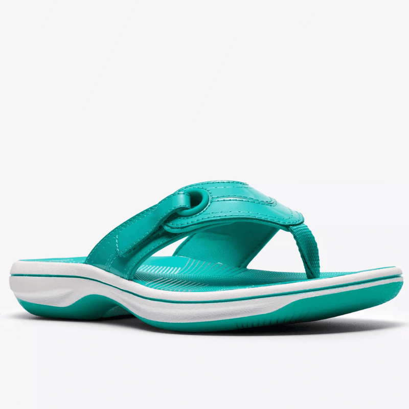 Womens Clarks Brinkley Reyna Toe Post Flip Flops - Jade Green