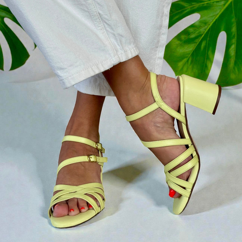 Womens Clarks Ezoria Strap Strappy Block Heel Sandals - Lime