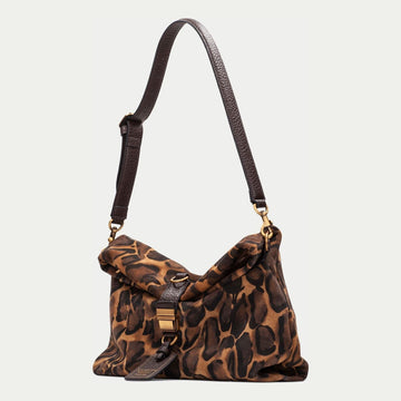 Womens Hispanitas 264948 Suede Shoulder Bag - Giraffe