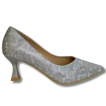 Womens Sorento Boris Shimmer Pointed Toe Heels - Silver
