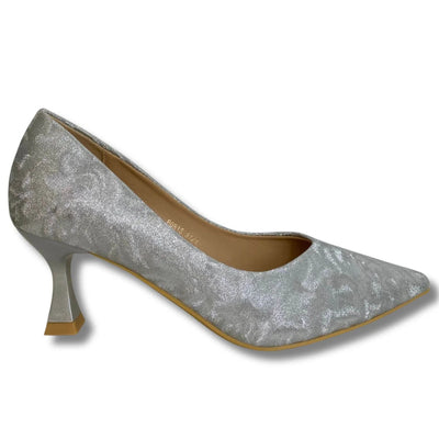 Womens Sorento Boris Shimmer Pointed Toe Heels - Silver