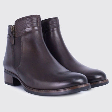 Womens Dubarry Cierra Leather Ankle Boots - Mahogany