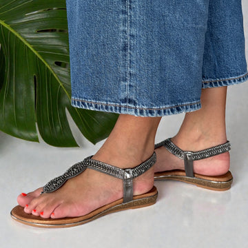 Womens Lunar Estelle Sandals - Pewter