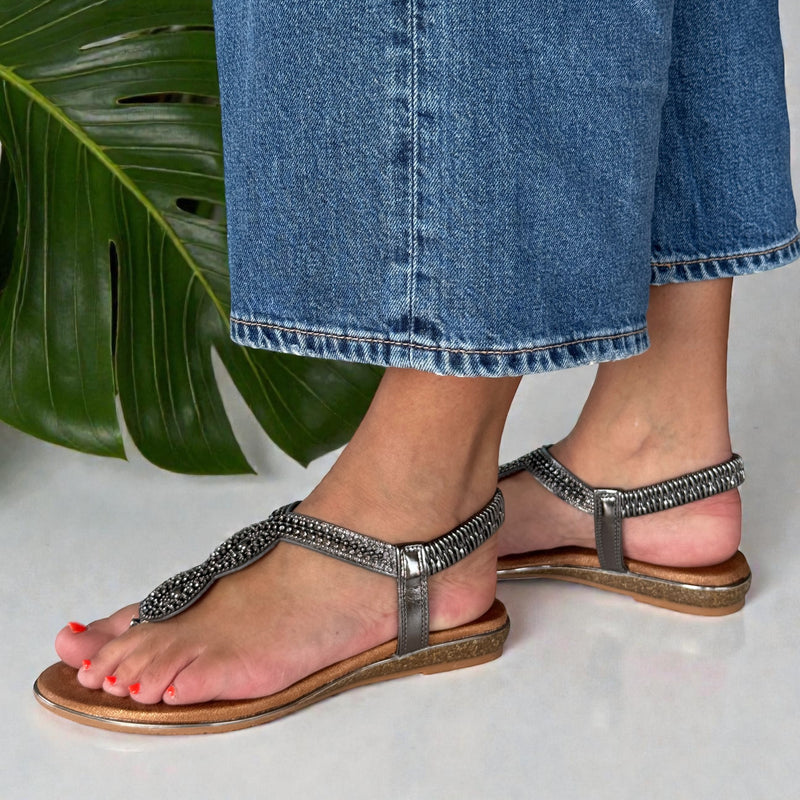 Womens Lunar Estelle Sandals - Pewter