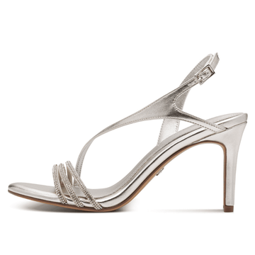 Womens Tamaris 28373 Silver Stiletto Heels - Platinum