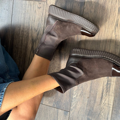 Womens Wonders 5207 Brown Suede Boots - Brown Suede