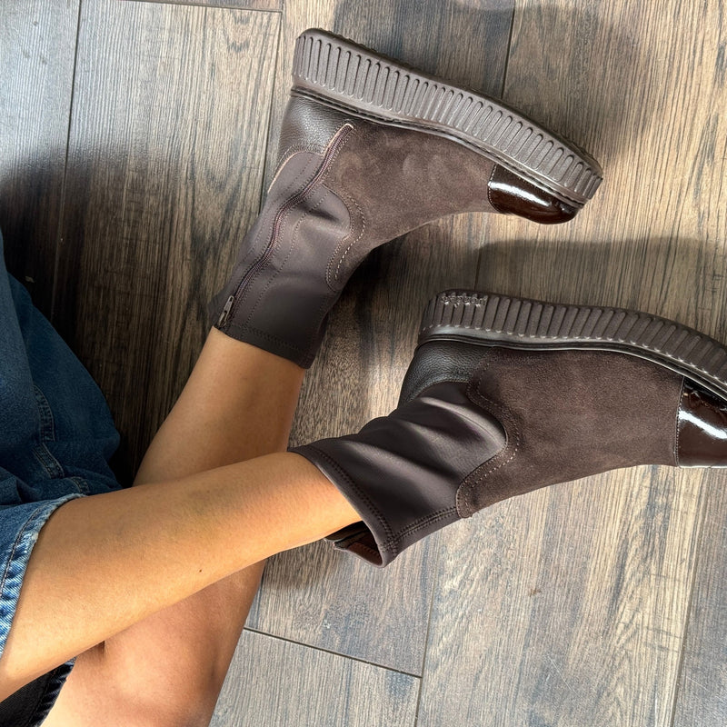 Womens Wonders 5207 Brown Suede Boots - Brown Suede