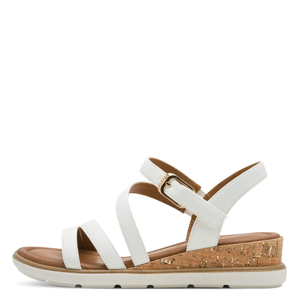 Womens Tamaris 28713 Velcro Closed Sandals - White Uni