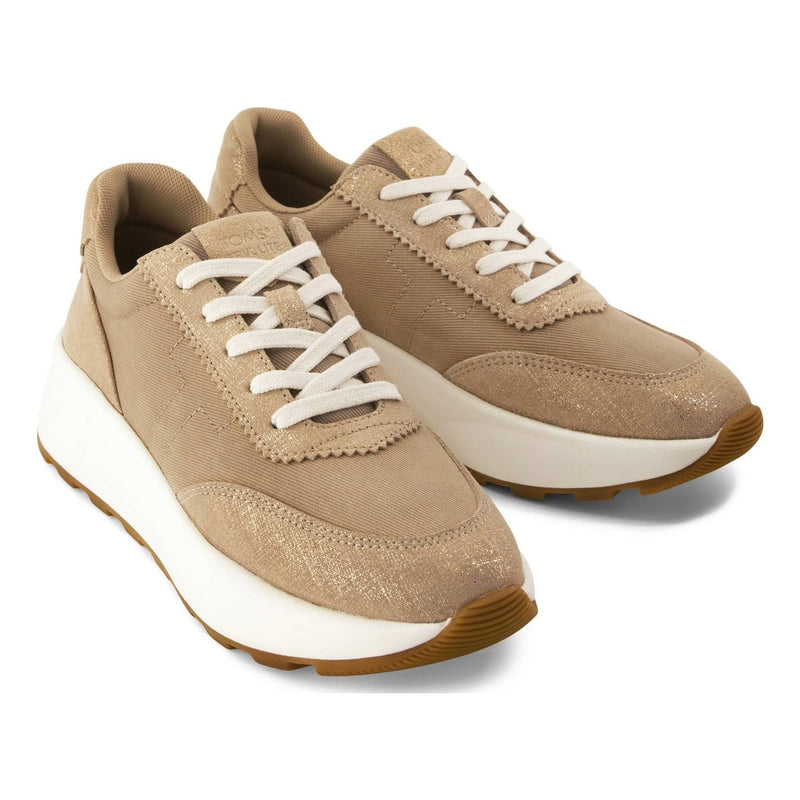 Womens Toms Travel Lite Wedge Trainers - Mid Taupe Metallic