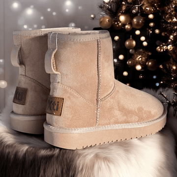 Womens Xti 143233 Fur Lined Booties - Beige Gold