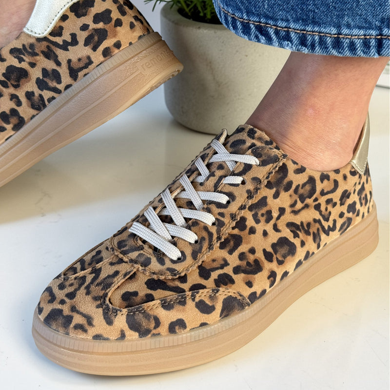 Womens Remonte D2C06 Animal Print Trainers - Animal Print