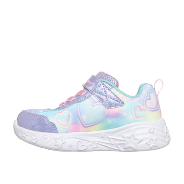 Girls Skechers 303064N Rainbow Hearts Unicorn Charmer Trainer - Infant - Lavender