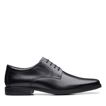 Clarks Men's Howard Walk Black Leather Smart Shoe - Black