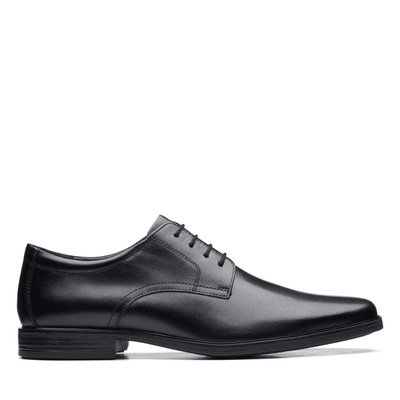 Clarks Men's Howard Walk Black Leather Smart Shoe - Black