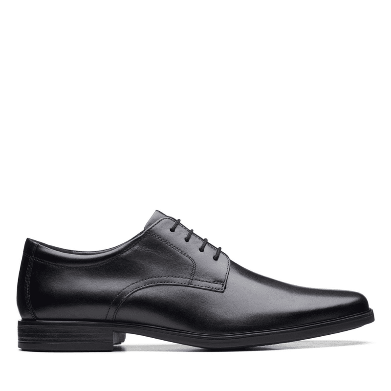 Clarks Men's Howard Walk Black Leather Smart Shoe - Black