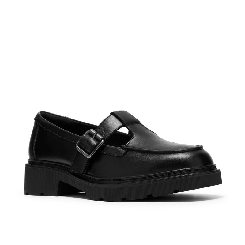 Girls Clarks Lauryl Bar School Shoes - Black
