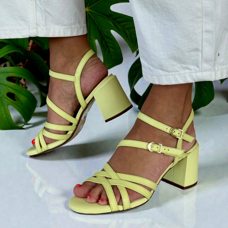 Womens Clarks Ezoria Strap Strappy Block Heel Sandals - Lime