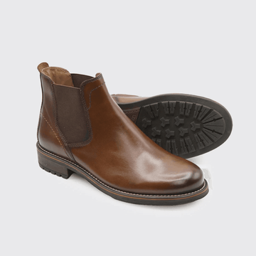 Mens Dubarry Sonny Chestnut Brown Leather Chelsea Boots - Chestnut Brown