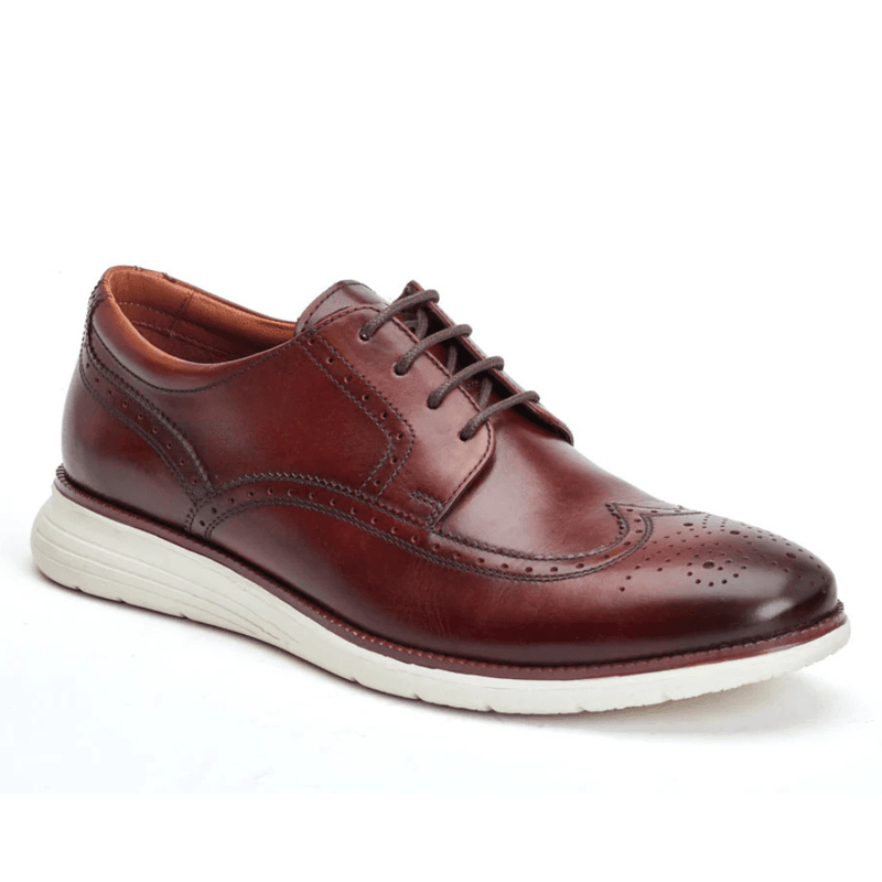 Mens Base London Flight Washed Leather Brogue Shoes - Washed Brown