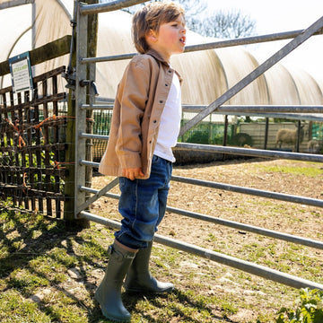 Kids Cotswold Bowldown Green Wellingtons - Green