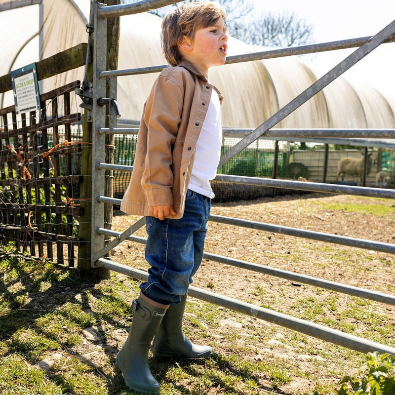 Kids Cotswold Bowldown Green Wellingtons - Green