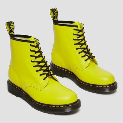 Unisex Dr. Martens 1460 Smooth Sulphur Yellow Leather Ankle Boots - Sulphur Yellow