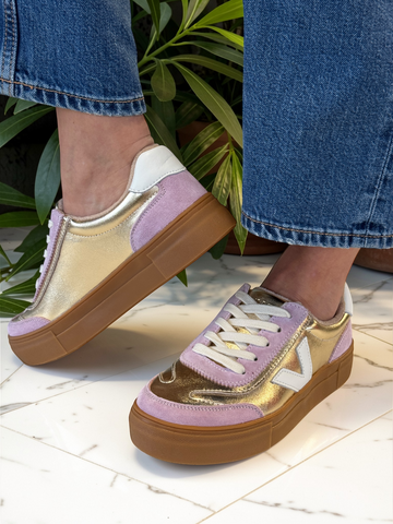 Womens Drilleys Eighty Trainers - Golden Musk