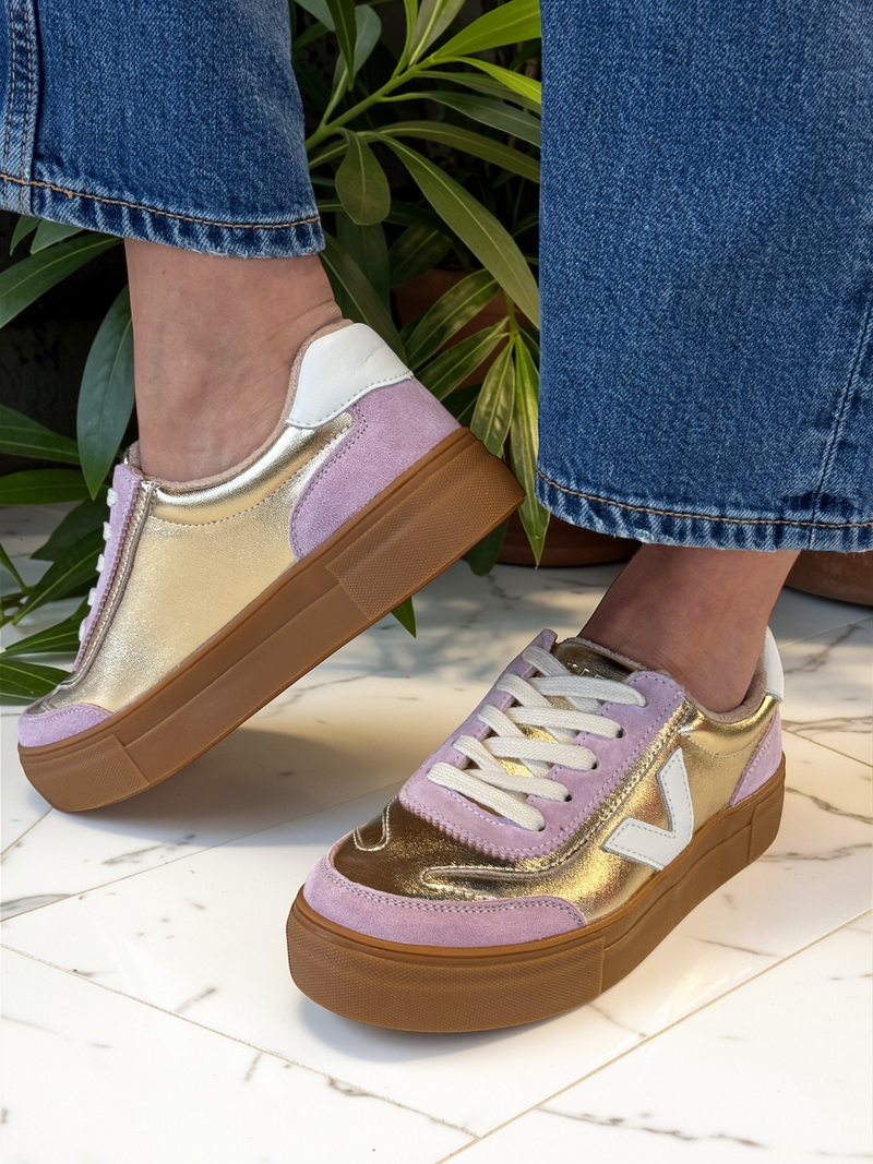 Womens Drilleys Eighty Trainers - Golden Musk