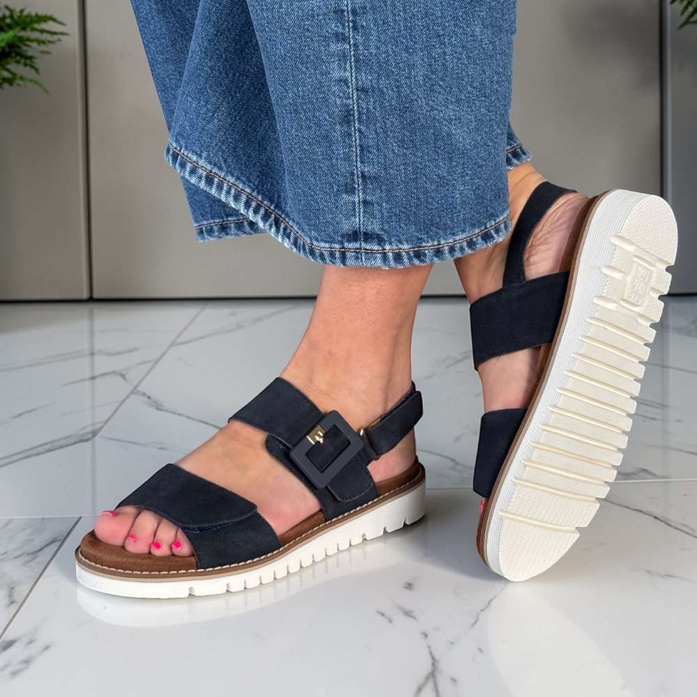 Womens Ara Kent 28134 Suede Velcro Strap Sandals