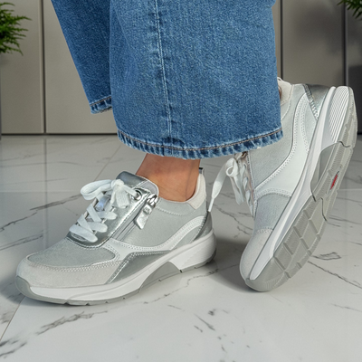 Womens Rolling Soft 86.877 Side Zip Sporty Trainers - Grey Combination