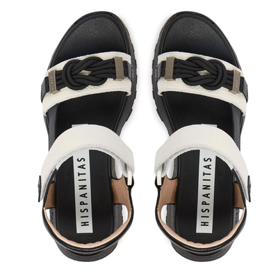 Hispanitas 264679 White and Black Sporty Sandals - Black and White