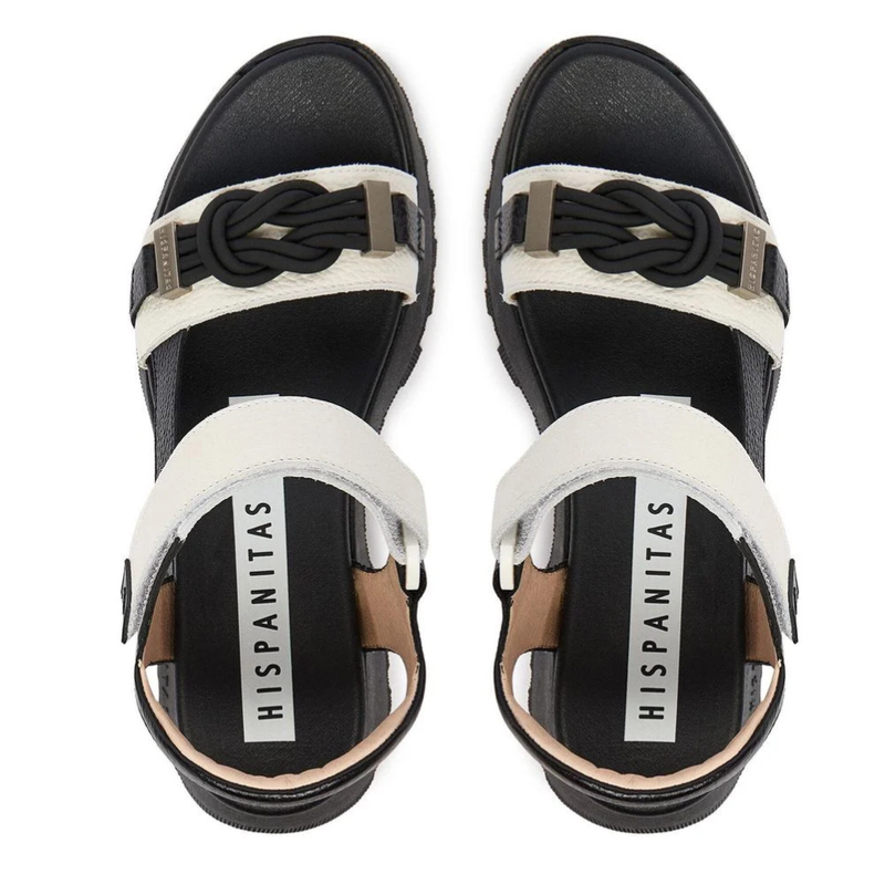 Hispanitas 264679 White and Black Sporty Sandals - Black and White