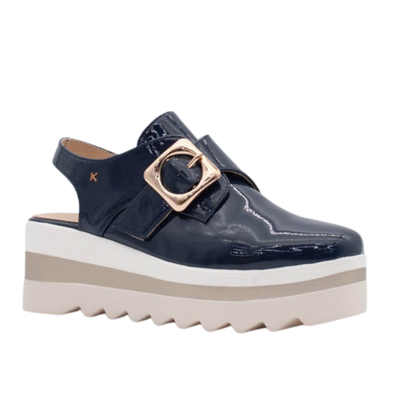 Womens Kate Appleby Balscote Patent Platform Slingback Shoes - Navy