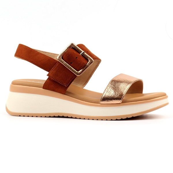 Lunar Dion Tan and Gold Sandals - Tan