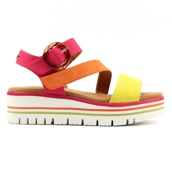 Lunar ISSY Multi Strap Velcro Sandals in Fuchsia - Fuchsia