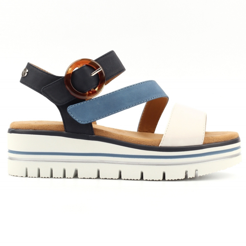 Lunar ISSY Multi Strap Velcro Sandals in Navy - Navy