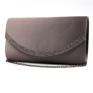 Lunar Nina Diamante Strip Clutch Bag - Dark Grey