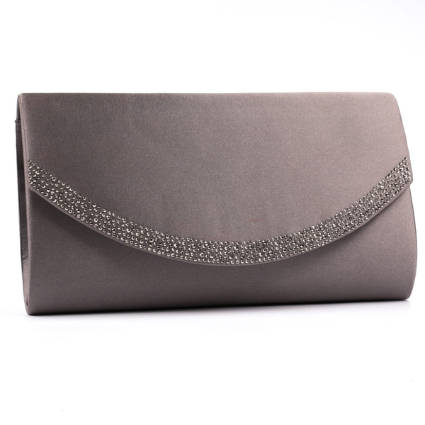 Lunar Nina Diamante Strip Clutch Bag - Dark Grey