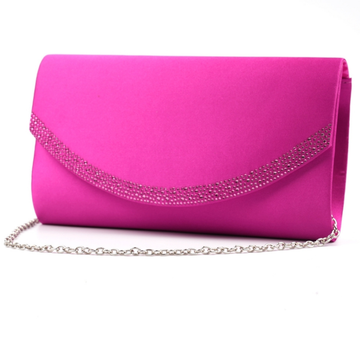 Lunar Nina Diamante Strip Clutch Bag - Fuchsia