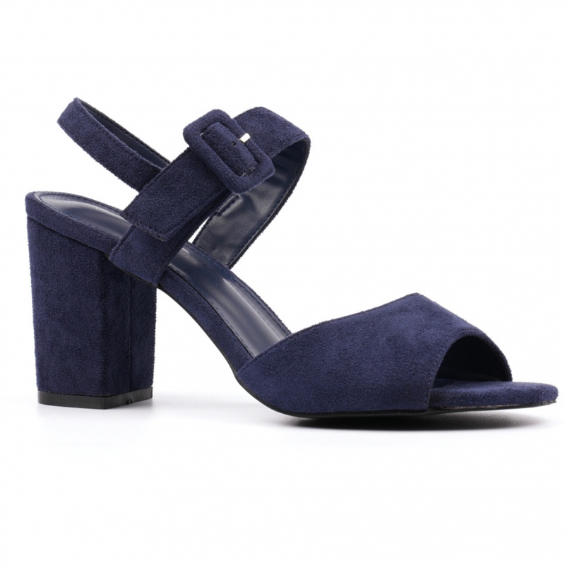 Lunar Phillipa Suedette Block Heel Sandals - Navy