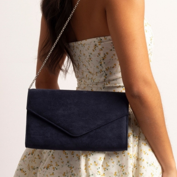 Lunar Phillipa/Pia Microfiber Clutch Bag - Navy