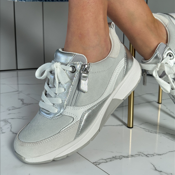 Womens Rolling Soft 86.877 Side Zip Sporty Trainers - Grey Combination