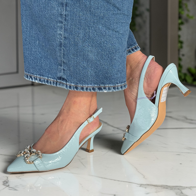 Womens Sorento Cottonwood Slingback Heels - Sky