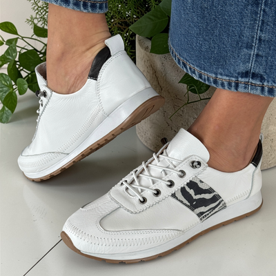 Womens Lotus LOLA Slip-On Trainers - White