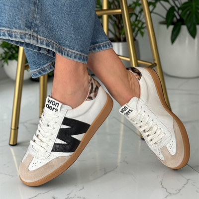 Womens Wonders AP-2001 Gumsole Trainers - Beige Off White