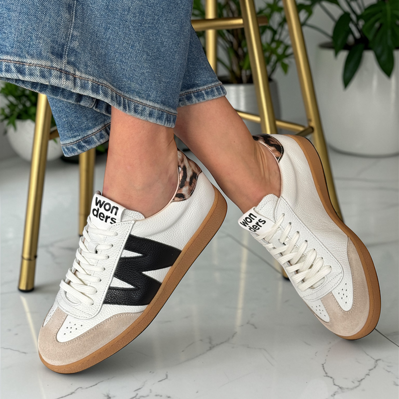 Womens Wonders AP-2001 Gumsole Trainers - Beige Off White