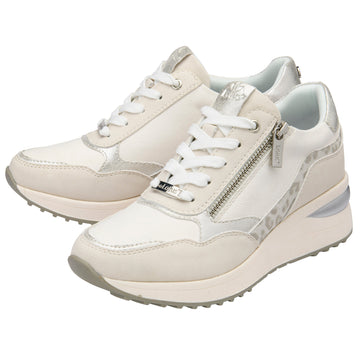 Womens Lotus ULS655 Bianchi Casual Wedge Trainers - White